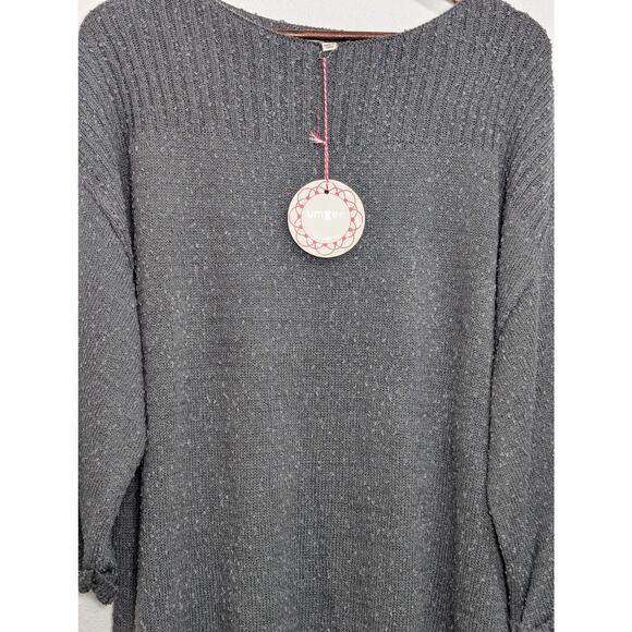 Umgee Wide Sleeve Knit Sweater Gray Size M NWT - Picture 2 of 7